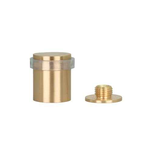 EVI Door Stops | Brass Door Stopper - Screw Fastening - Transparent Rubber Protector - 0.95 x 1.19 Inch Door Stop