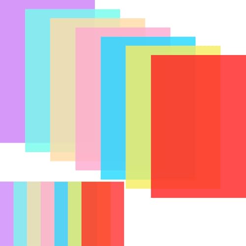 A5 14 Pack Guided Reading Strips & Colored Overlays - 7 Colors, 8.5 x 5.7in | Dyslexia Reading Aids