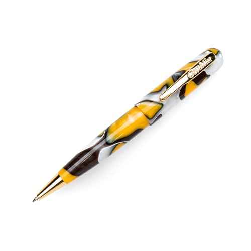 Conklin All American Ballpoint Pen in Yellowstone ? Unique Yellow, Brown & White Design ? Ideal Gift for Professionals & Pen Enthusiasts