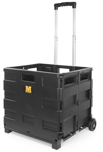 MaxWorks 51051 Collapsible Rolling Dolly Cart with Telescoping Handle & Storage