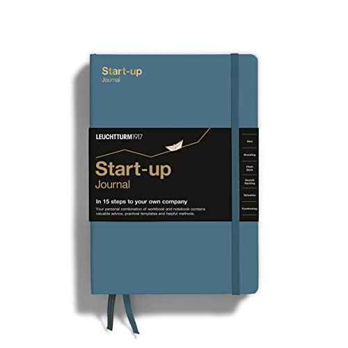 LEUCHTTURM1917 Start-up Journal, Hardcover, 294 Numbered Pages, Stone Blue (363844)
