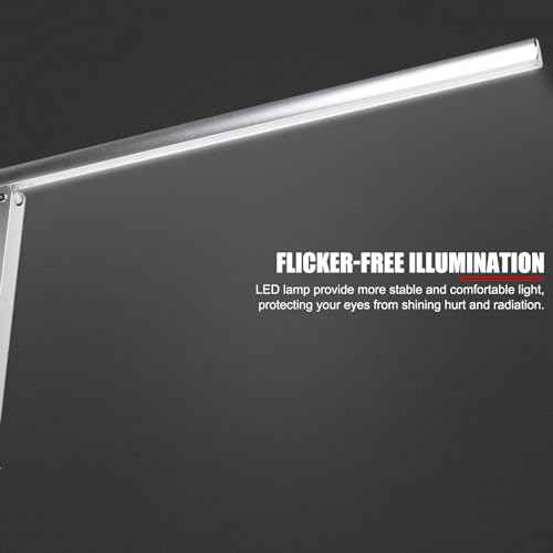 EVTSCAN 10W USB Foldable LED Desk Lamp, with 46 LEDs, 180 Degrees Adjustable Arm, Aluminium Alloy Body, Modern Eye Care LED Table Light for Home Office, for Reading, Studying, Working