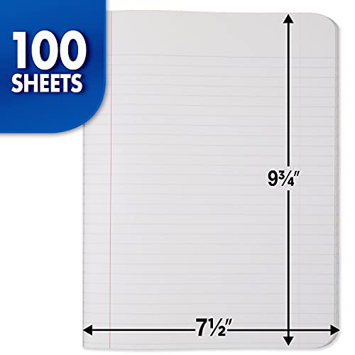 Mead Composition Notebook 3-Pack - College Ruled Black Marble 7.5 x 9.75 inches, 100 Sheets