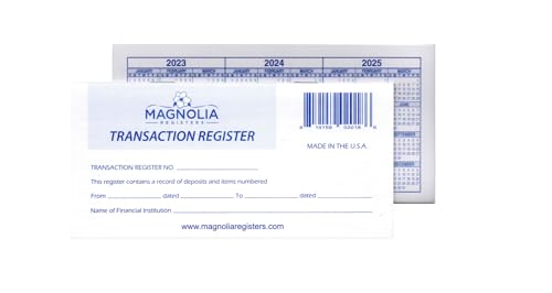 Magnolia Registers 10-Pack Checkbook Registers with 2023-2025 Calendars, 6x3 in