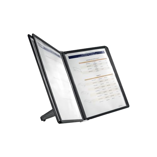 Durable Desktop Reference System with 5 Double-Sided Panels - Letter-Size 8.5" x 11" Inches - Black SHERPA SOHO Design - Desk Reference Organizer