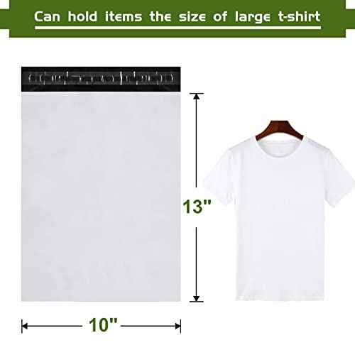 SJPACK 10x13-inch 500 Bags 2.5 Mil Poly Mailers Envelopes Bags With Self-sealing Strip White Bags