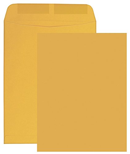 500 Bulk 6x9 Catalog Envelopes with Gummed Flap - Brown Kraft Paper, Open End