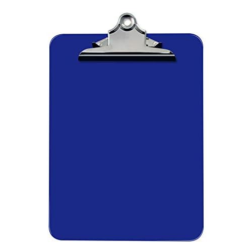 Better Office Products Blue Plastic Clipboards, 12 Pack, Durable, 12.5 x 9 Inch, Standard Metal Clip, Blue, Set of 12