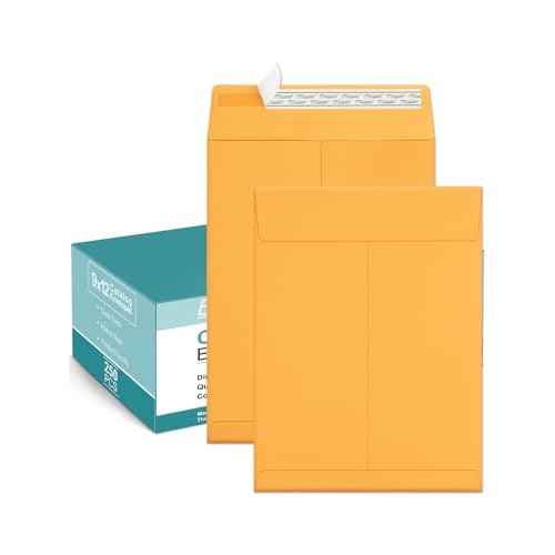 Eupako Catalog Mailing Envelopes 9x12 Brown Envelopes Self Seal 250 Pack for Organizing and Storage