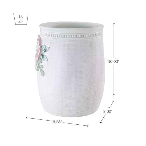 Avanti Linens - Waste Basket, Decorative Trash Can, Guest Bathroom Essentials, Floral Home Decor (Spring Garden Collection)