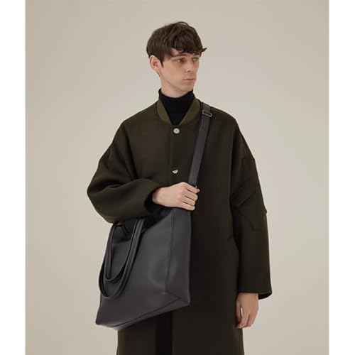 Big Messenger Shoulder Bag for Men ? Vegan Leather Laptop Bag for Women Fits 16In Laptop ? Crossbody Bag with Shoulder Strap Included ? Black Crossbody Bag for Office, School