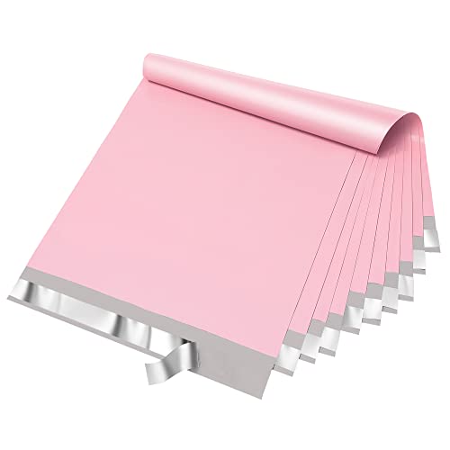 Fuxury Light Pink Poly Mailers 12x15.5 inch, 50 Pack - Durable Shipping Bags for Clothes