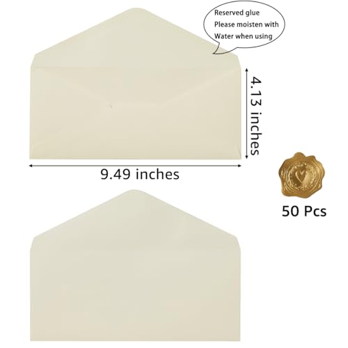Toperd Cream Color #10 Business Envelopes Pack of 50 with Self-Seal Closure