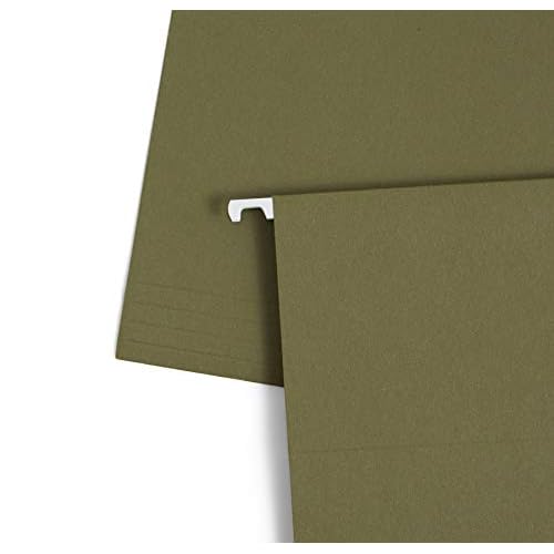 Blue Summit Supplies Hanging File Folders, 75 Pack, Reinforced Hanging Folders Letter Size, Standard File Folders for Filing Cabinet, Hanging File Organizer, Green