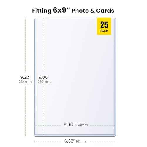 6x9 Toploader - Rigid Clear PVC Sleeves for Protecting & Mailing Jumbo Cards, Photos, and Sheets (25-Pack)