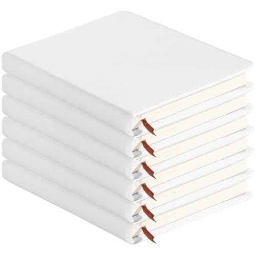 Lnrueg 6 Pcs A5 Sublimation Notebook Blank Journal 100 Pages - Hardcover PU Notebooks for Note Taking Plan Making Diary Writing - School Office Supplies¡¦