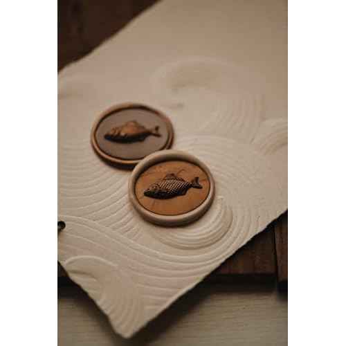 3D Harbor Wax Seal Stamp, Fish Motif Ocean Theme - for Wedding Invitations, Gift Wrapping, Crafts and Art Project