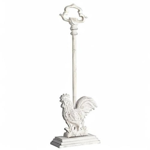 Cast Iron Rooster Door Stopper with Carrying Handle, Heavy Door Stop with Rod, 20" H…