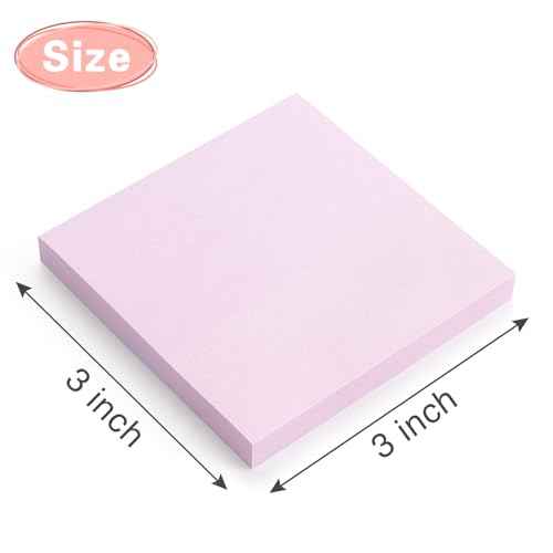 Sticky Notes 3x3 inch, 8 Pads, Pastel Colors Self-Stick Pads, Self-Adhesive Sticky Notes, 8 Pads/Pack, 80 Sheets/Pad, Total 640 Sheets