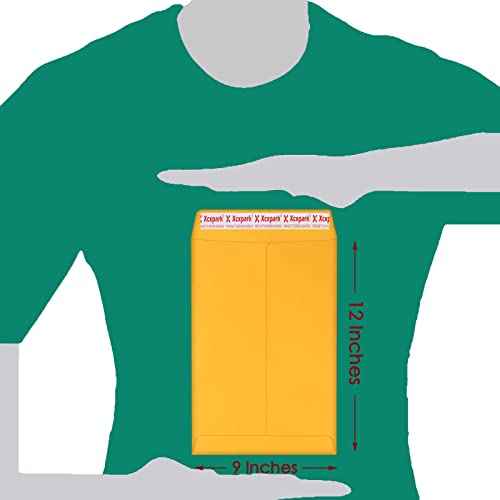 250 PCS 9x12 inches Security Catalog Envelopes Printable Self Seal Envelopes, Anti Tear brown Kraft Envelopes for Invitation Cards, Pictures, Photos, Documents