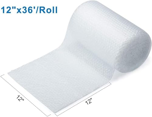 DaSen White Bubble Cushioning Wrap Rolls 12 Inch x 72 Feet Packing Material