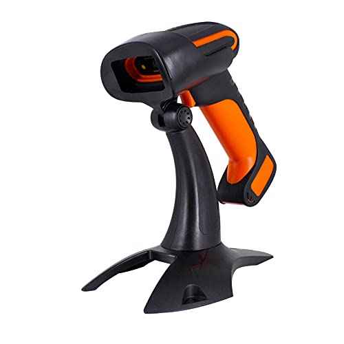 Symcode Wireless 2D Bluetooth Barcode Scanner with Stand, 3 in 1 Bluetooth & 2.4GHz Wireless & USB Wired Connection, Industrial Dustproof and Waterproof, QR Image Bar Code Reader with Vibration Alert