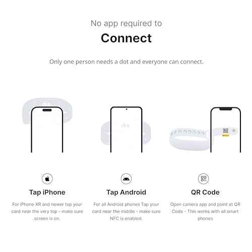 dot. Band - Digital Business Card Wristband - Tap Compatible with iPhone & Android (Black)