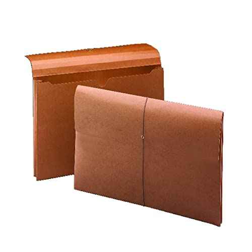 Smead 100% Recycled Expanding File Wallet with Flap and Cord Closure, 2" Expansion, Legal Size, Elastic Closure, Redrope, 10 per Box (77171)