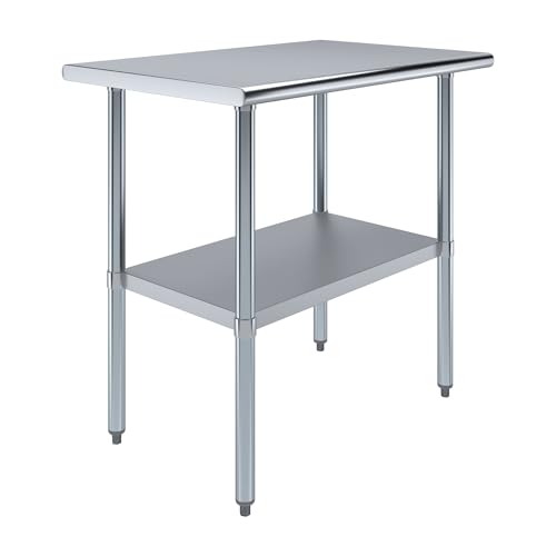 Jefferson 24 in. x 36 in. Stainless Steel Work Table with Galvanized Shelf