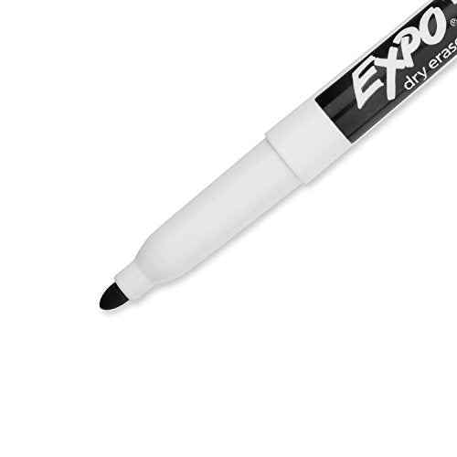 Expo 86001 Low Odor Dry Erase Marker, Black; Fine Tip, Quick-Drying Ink, 2 Packs of 12 Markers, 24 Markers Total
