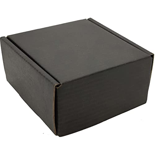 4x4x2 inches Small Shipping Boxes Set of 100 - Black Mailer Corrugated Cardboard Boxes for Shipping Packaging Mailing Products