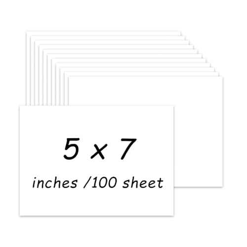 White Cardstock 5 x 7, 100 Pack Cover Cardstock Paper, 74lb/200GSM Heavyweight Blank Cards for Wedding Invitations, Thankyou Cards, Postcards