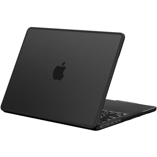 BlueSwan Anti-Cracking Hard Shell Case Compatible with MacBook Pro 14-inch M5 2025 2024-2021 Release M4 M3 M2 M1 Pro/Max Chip, Anti-Fingerprint Soft TPU Bumper, Frosted Black