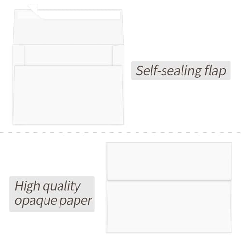 Ouzoustate 100 Pack White A2 Envelopes 4.375x5.75 Inch Invitation Envelopes