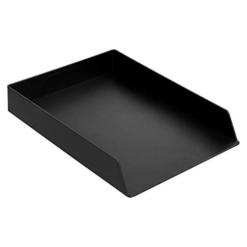 Black 2-Pack Rectangular Plastic Desk Organizer Trays for Letters
