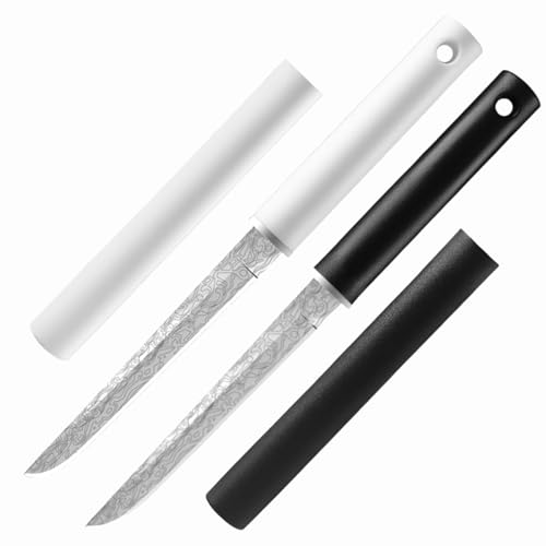 2 Pack Black & White Letter Opener Envelope Slitter with Sheath - Office & Home Use