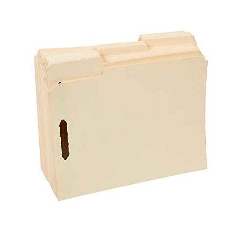Staples Reinforced Fastener Folders, Letter, Manila, 50/Box