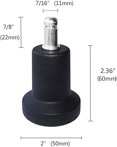 DOZYANT High Profile Bell Glides Replacement Chair Feet – 5 Pack, 2.5" Height