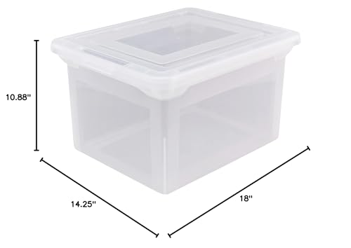 Office Depot® Brand Letter And Legal File Tote, 18"L x 14 1/4"W x 10 7/8"H, Clear