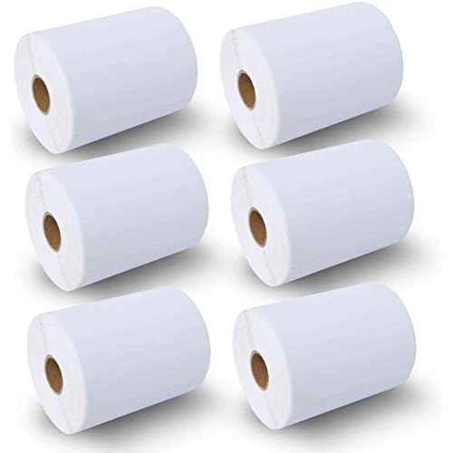 BETCKEY - 4" x 6" (102 mm x 152 mm) Shipping Labels Compatible with Zebra & Rollo Label Printer(not for dymo 4XL), Premium Adhesive & Perforated [6 Rolls, 1500 Labels]