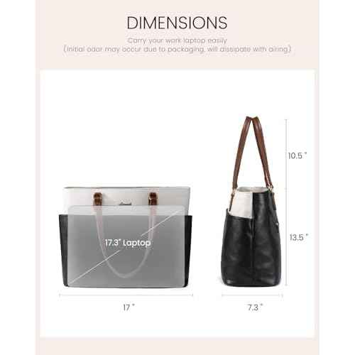 LOVEVOOK Laptop Tote Bag for Women, 17.3 inch Laptop Work Bags for Teacher with Cup Holder