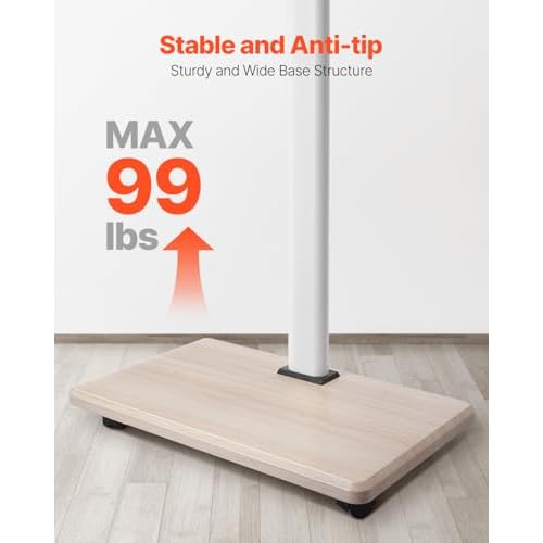 VEVOR Rolling TV Stand, Mobile TV Cart for 32-70 Inch Screens, 25¡Æ Left-Right Rotation and Height Adjustable TV Mount on Wheels, Holds up to 99 lbs for Corner, Bedroom, Outdoor, Max VESA 600x400mm