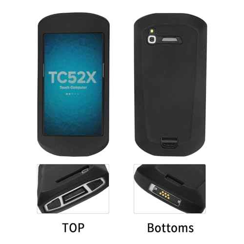 TC51 Protective Case Rugged Rubber Cover for Zebra TC51 TC52 TC52X TC56 TC57 Handheld Barcode Scanner, High-Durability Case Black