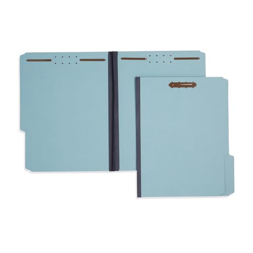 Blue Summit Pressboard File Folders, 1 Inch Expansion Pressboard Folders Letter Size, Light Blue ? 25 Pack
