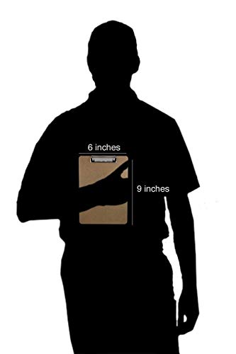 Small 6x9 Clipboard with Low Profile Clip - Hardboard Memo Clipboard (1 Pack)