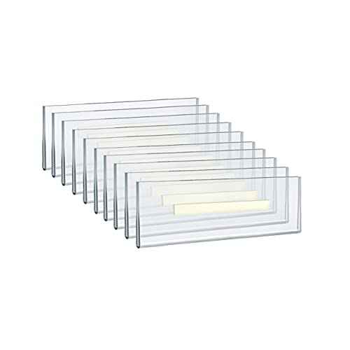 Azar Displays, 122018, Adhesive Clear Acrylic Wall Sign Holder Display, Landscape Frame for Posters, Flyers, Art, Business, School, Nameplates & Doorway Signs, 10 Pack, 8.5" x 2.5"