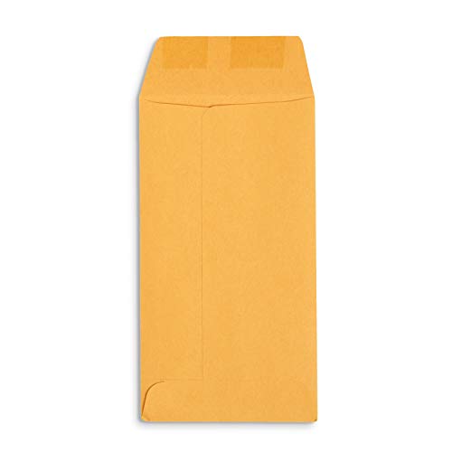 Brown Kraft Coin Envelopes 500#7 Gummed 3.5 x 6.5 Inches for Coins & Keys