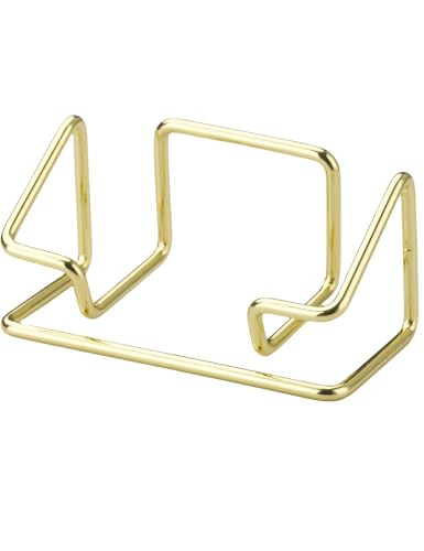 Leicraft Golden Business Card Holder for Desk, Metal Organizer, Large Capacity
