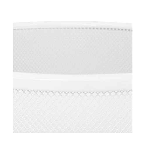 Seville Classics 2-Pack Steel Mesh Round Trashcan Wastebasket for Trash or Recycle in The Home, Office, or Garage, White, 6 Gallon