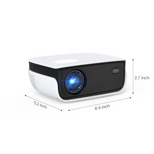 NICPOW Mini Portable 1080P Outdoor Movie Projector Black & White